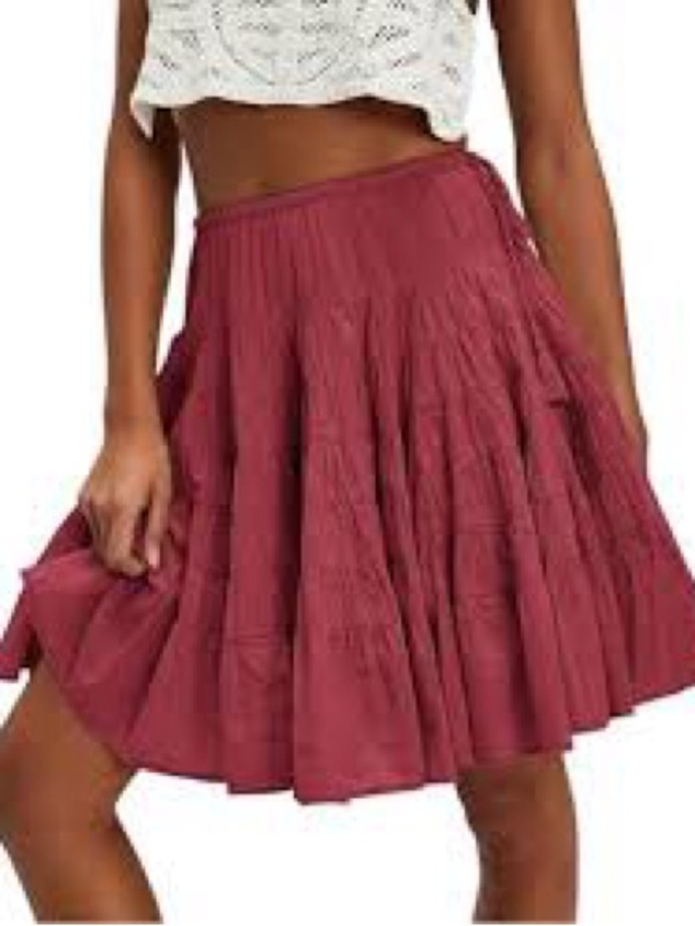 Women's Tiered made in India Circle Skirt - Rosewood